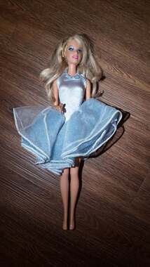 Barbie Style Blonde Fashion Doll in Sparkling Blue Ballerina Gown – 11.5" Used